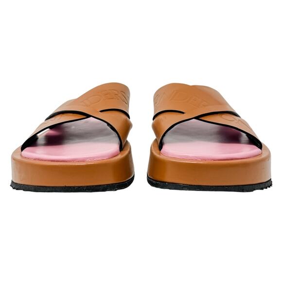 J.W. Anderson Flat Platform Leather Slide Sandal Cross Strap Size 36 / US 6-7 - Picture 4 of 15